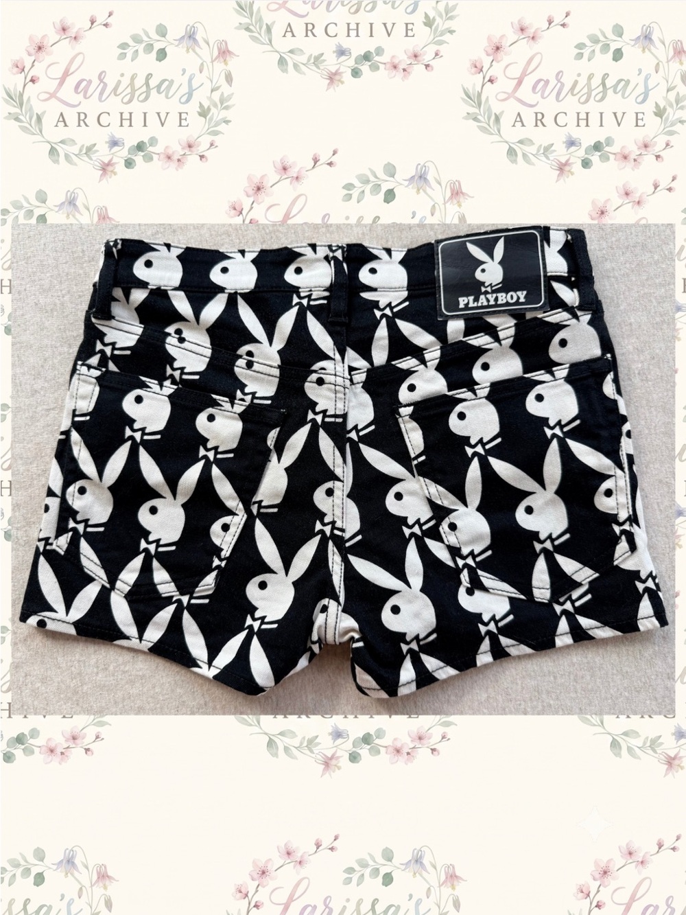 Hysteric Glamour x Playboy | Vintage 2012 Monogram Denim Shorts | JP S (XXS) - Picture 10 of 16